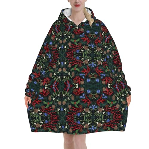 Sweat à capuche couverture femme en flanelle : fini le froid près du sapin de Noël