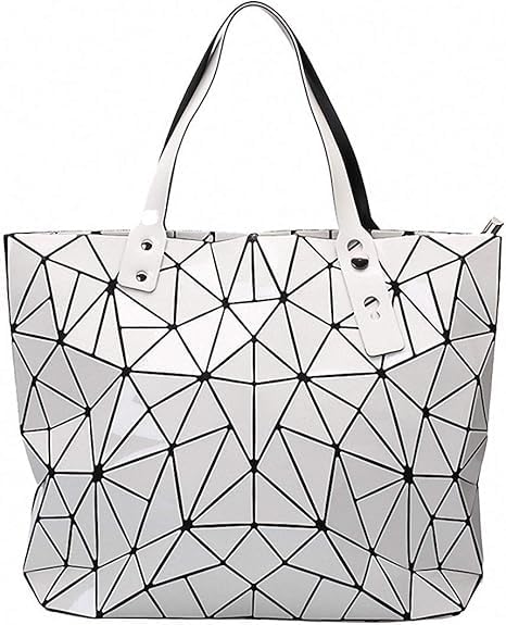 Newphoria P95 PU Leather Ladies Purse | Geometric Luminous Holographic Flash Reflective Bag for Girls | Crossbody Tote Bags for Women | Ladies Hand bags for Women | Large size With Detachable Chain (B0D91BMN12) Amazon Price History, Amazon Price Tracker