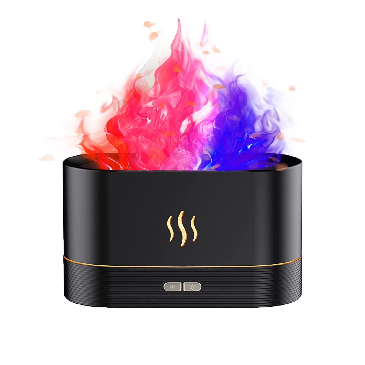 Colorful Flame Aroma Diffuser Water Humidifier, 7 Flame Colors Noiseless Essential Oil Diffuser for Home,Office,Yoga with Water-Off Protection 180ml (8Hours Black) (B0B7NPVSL8) Amazon Price History, Amazon Price Tracker