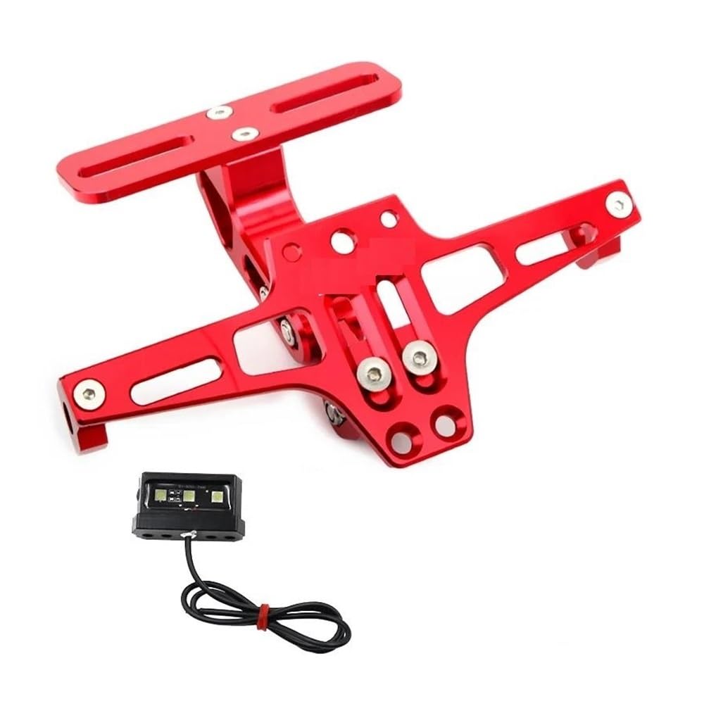 DDGBERFP For Honda CB500X CB400 CB1000 X4 NC700 S X VFR 1200 XL 1000 Super Grom 125 MSX 125 1200F Motorcycle Adjustable Rear Tail Tidy License Plate Holder Bracket(Red)