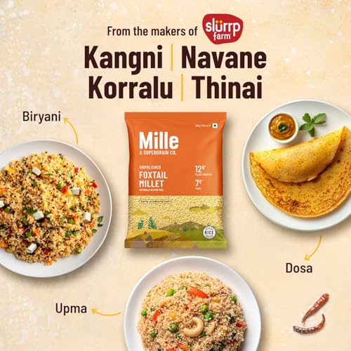 Image of Mille Foxtail Millet and Little Millet Whole Grains Combo | Ideal for Fasting | Unpolished, Toasted, No Soaking Required | Gluten Free | No Chemicals | High Plant Protein and Fibre | Rice Replacement | 100% Whole Grain | Pack of 2 x 500g each