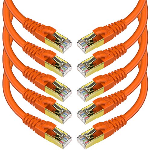 Weekly Top Sale CAT 8 Ethernet Cable 15 Feet 10 Pack Orange Shielded SFTP Internet Network Patch Cord, Heavy Duty High Speed 26AWG LAN Cables w Gold Plated RJ45 Connector Professional for Router, Modem, Gaming, Xbox Weekly Top Sale CAT 8 Ethernet Cable 15 Feet 10 Pack Orange Shielded SFTP Internet Network Patch Cord, Heavy Duty High Speed 26AWG LAN Cables w Gold Plated RJ45 Connector Professional for Router, Modem, Gaming, Xbox