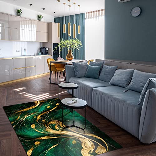 Tapete de área moderno verde esmeralda 2x3ft miniatura 4
