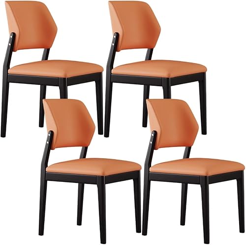 Miniatura 49 de YVYKFZD Juego de sillas de comedor de madera, silla de comedor de cuero, sillas de cocina tapizadas con respaldo curvo, silla de sala de estar sin