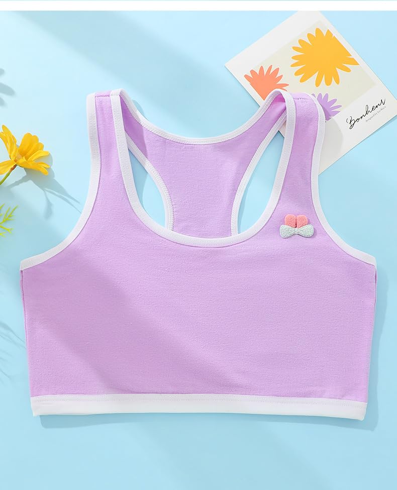 Girls Training Bra Cotton Bralette Seamless Cami Sports Vest2