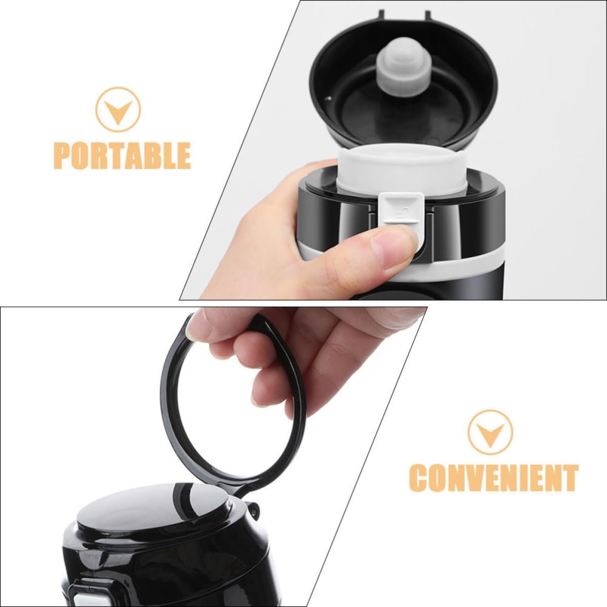 Hervidor de Agua Portátil para Coche 12v 24v 500ml Negro