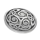  Rue B St Justin Brosche, handgefertigt, Zinn, keltisches Jugendstil, Triscele, 45 mm (SJ22)
