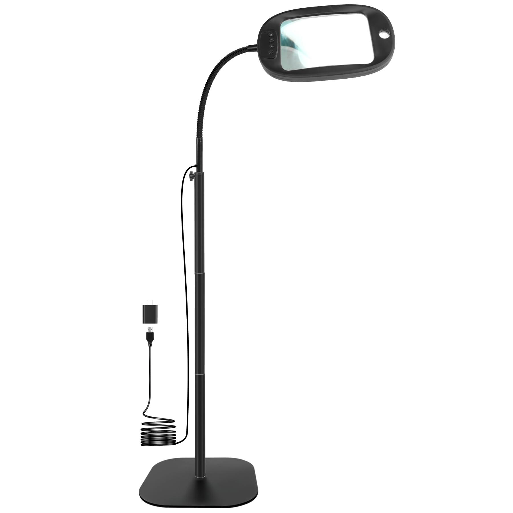 Lupa de piso mejorada de 30 x 10 x con luz y soporte, lámpara de lupa 3 en 1 aumentada para trabajos cercanos, lupas grandes iluminadas para leer costura, manualidades, pintura, pasatiempos