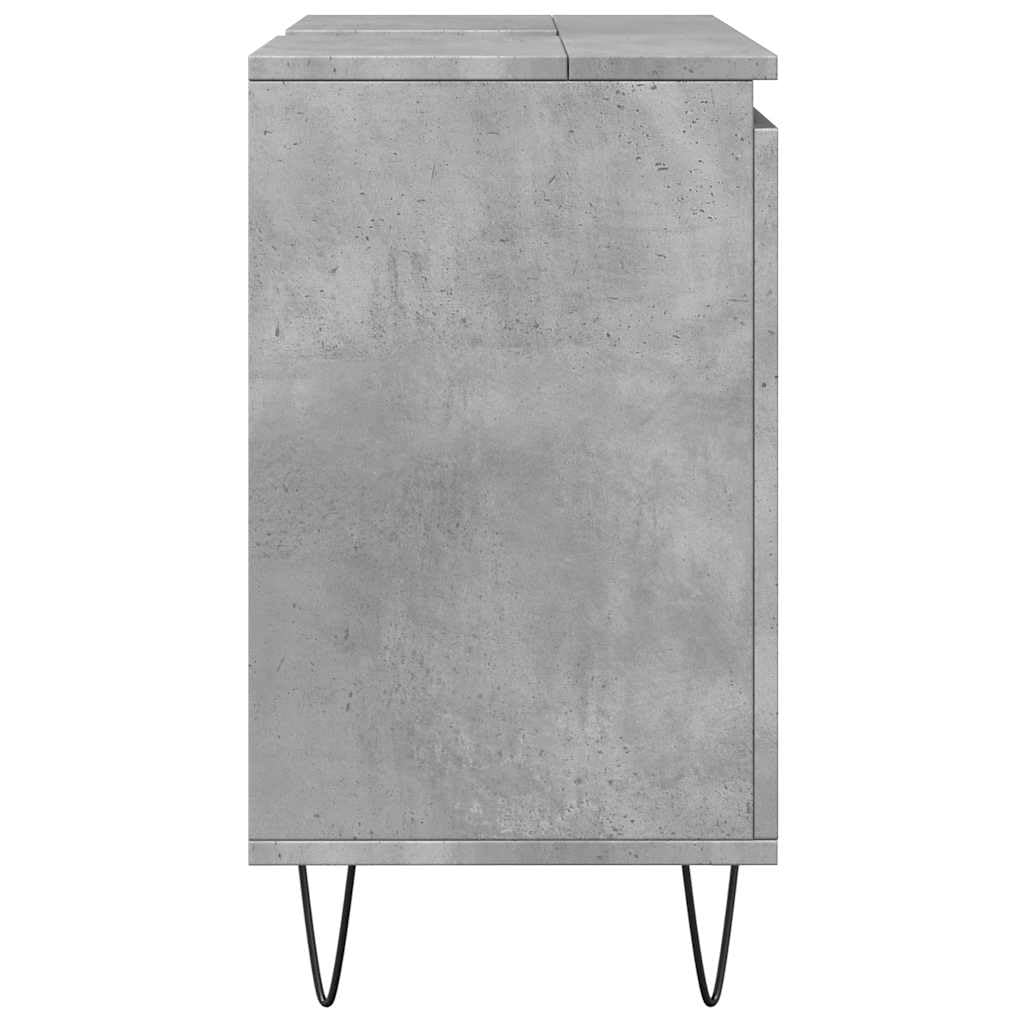 Armadietto da bagno grigio cemento, 58 x 33 x 60 cm, in legno
