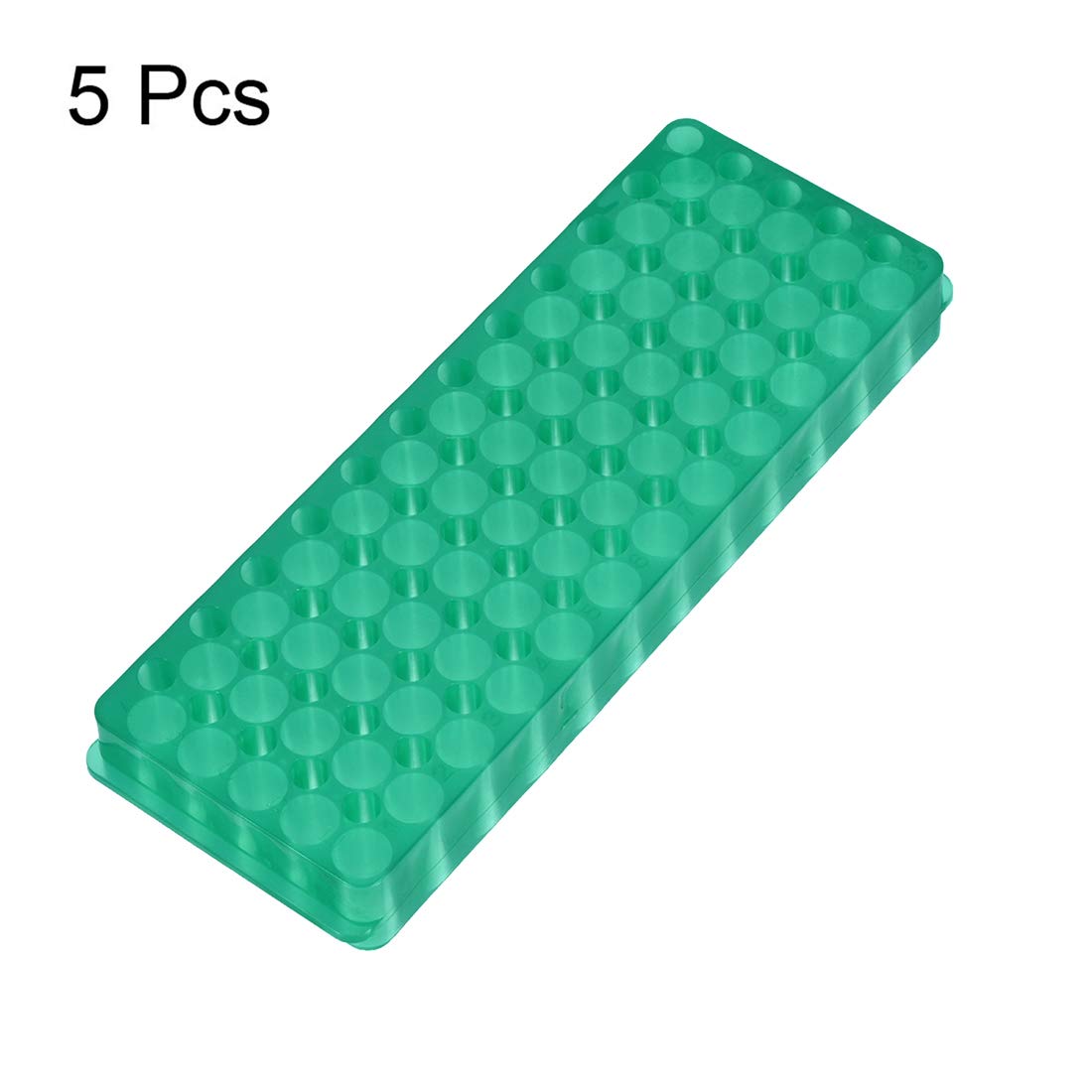 uxcell - Soporte para tubos de ensayo (polipropileno, 60 orificios, 0,5 ml, 1,5 ml, 2 ml, 5 unidades), color verde