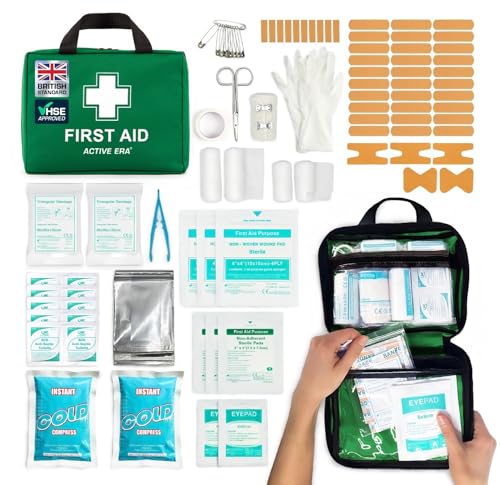 90 Piece Premium First Aid Kit Bag - Includes Eyewash, 2 x Cold (Ice) Packs and Emergency Blanket...