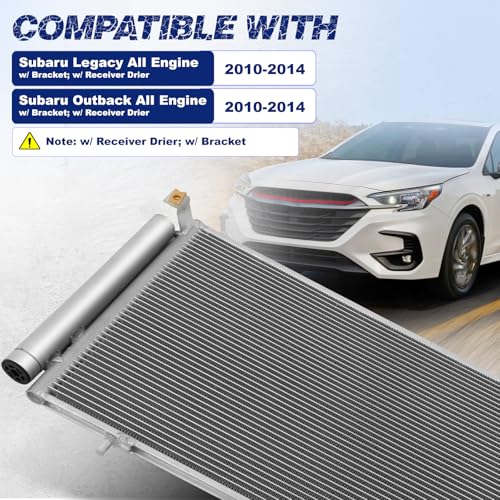 Image of Air Conditioning A /C Condenser Compatible with Subaru Legacy Outback # 3885, 940399, 73210AJ00A, 73210AJ001, 73210AJ000