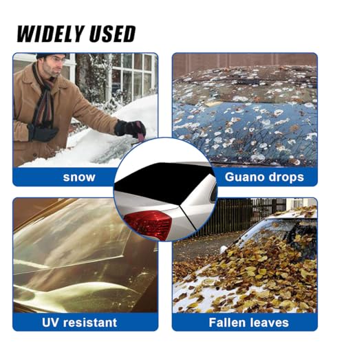 Image of Car Rear Windshield Snow Cover, 57x35 Inch Anti Ice Frost Rear Windshield Protector, Windproof Oxford Back Window Cover, Winter Car Accessories for Cars, Trucks, SUVs, Lorries