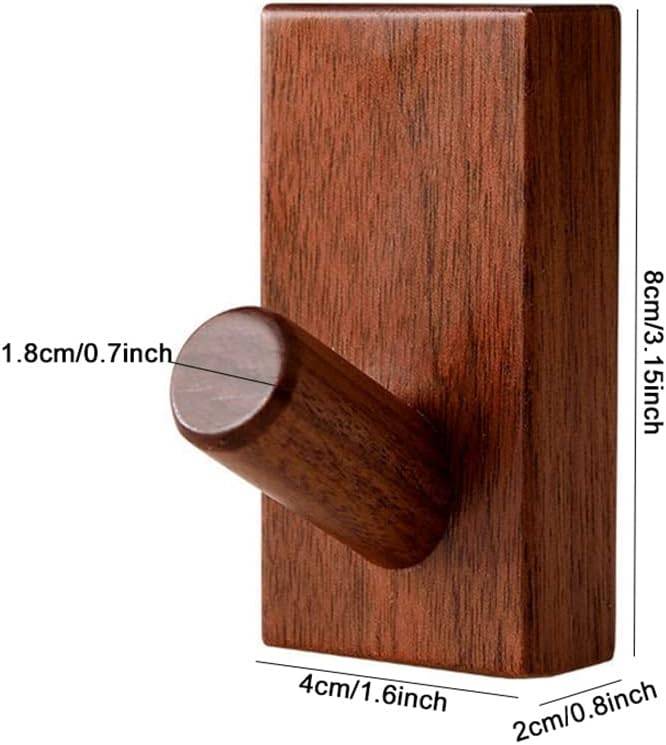 Nordic Natural Wooden Hanger Wall Mounted Coat Key Bags Storage Holder Decoration Hook for Hat