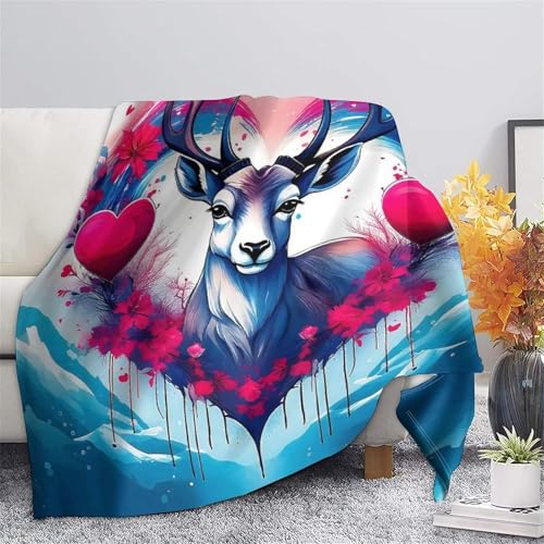 Couverture douillette cerf 3D en microfibre premium douce 150x200 cm