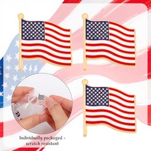 3er-Set Anstecknadeln mit Amerikanischer Flagge, Patriotische Brosche zum 4. Juli Anstecknadeln US-Veteranen Dekoration für Männer und Frauen Ideal als Geschenk für Rucksäcke Hüte und Kleidung