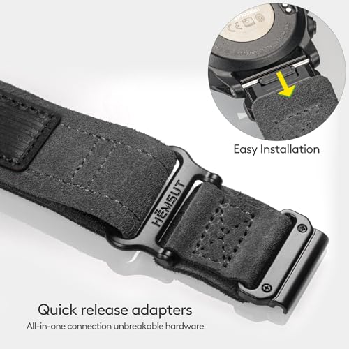 Correa de cuero gamuza 20mm para relojes Garmin miniatura 5