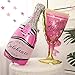 ZZART 2 Pcs Happy Birthday Champagne Bottle and Goblet Wine Glass Large Mylar Foil Balloons 36in, Pink pop Decoration for Party, ceremony, camping, Anniversary Graduation