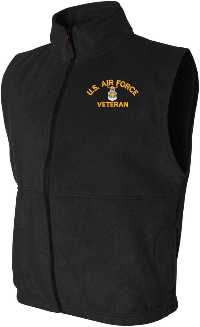 MilitaryBest U.S. Air Force Emblem Veteran Full-Zip Fleece Vest