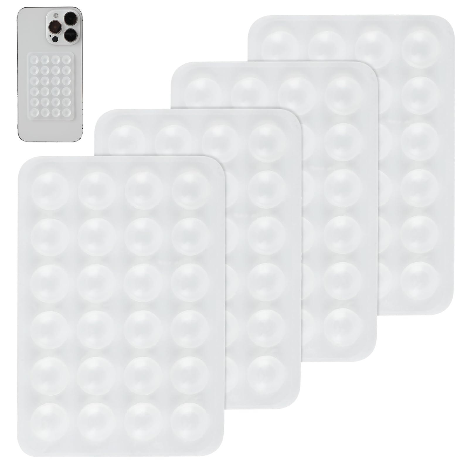 4 Supporti Ventosa Per Telefono - Silicone Trasparente, Adesivo, Per Video E Selfie - Foto 8