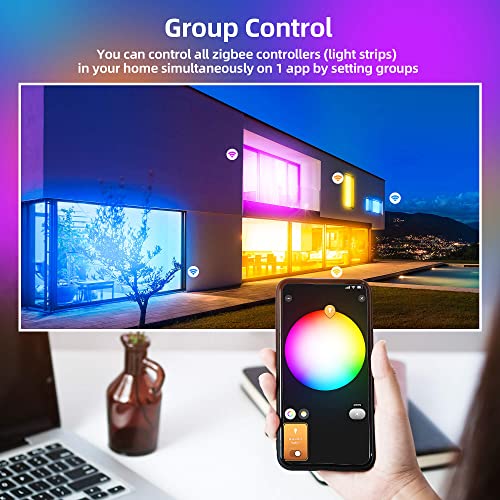 Smart ZigBee 3.0 RGBWW LED Strip Controller Dimmable Compatible with Hub Bridge,Echo Plus Alexa for APP/Voice Control 6 Wire RGBCCT RGBW LED Light Strip Ambiance Lighting(only a ZIGBEE Controller) - Image 4