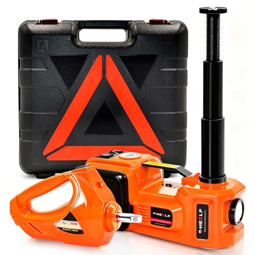 E-HEELP Electric Car Jack Kit 5Ton 12V Hydraulic Car Jack Lift (Lifting Range: 6.1~17.7 inch) with Electric Impact Wrench for SUV MPV Sedan Truck Change Tires Garage Repair