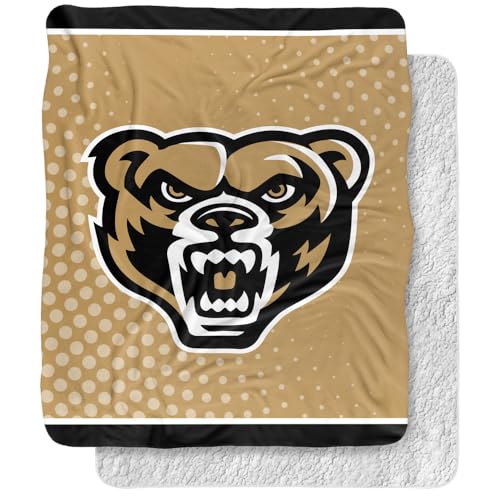 Oakland, 50"x60" Logo Dots Silky Touch Sherpa Back Super Soft Throw Blanket