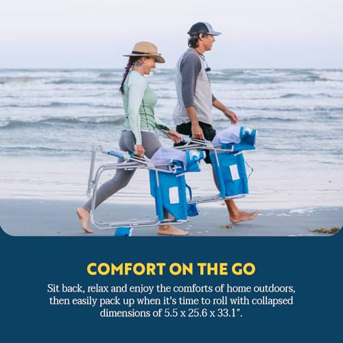 GCI Outdoor Waterside Beach Rocker Folding Beach Chair & Portable Rocking Chair, Saybrook Blue - image 6