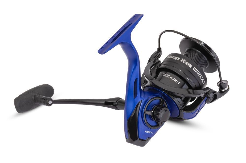 AQUANTIC Deep Sea 6500 kołowrotek spinningowy, siła hamowania 12 kg, łożysko kulkowe 6+1, grafitowe body, fast-drag, do łowienia ryb morskich i łodzi
