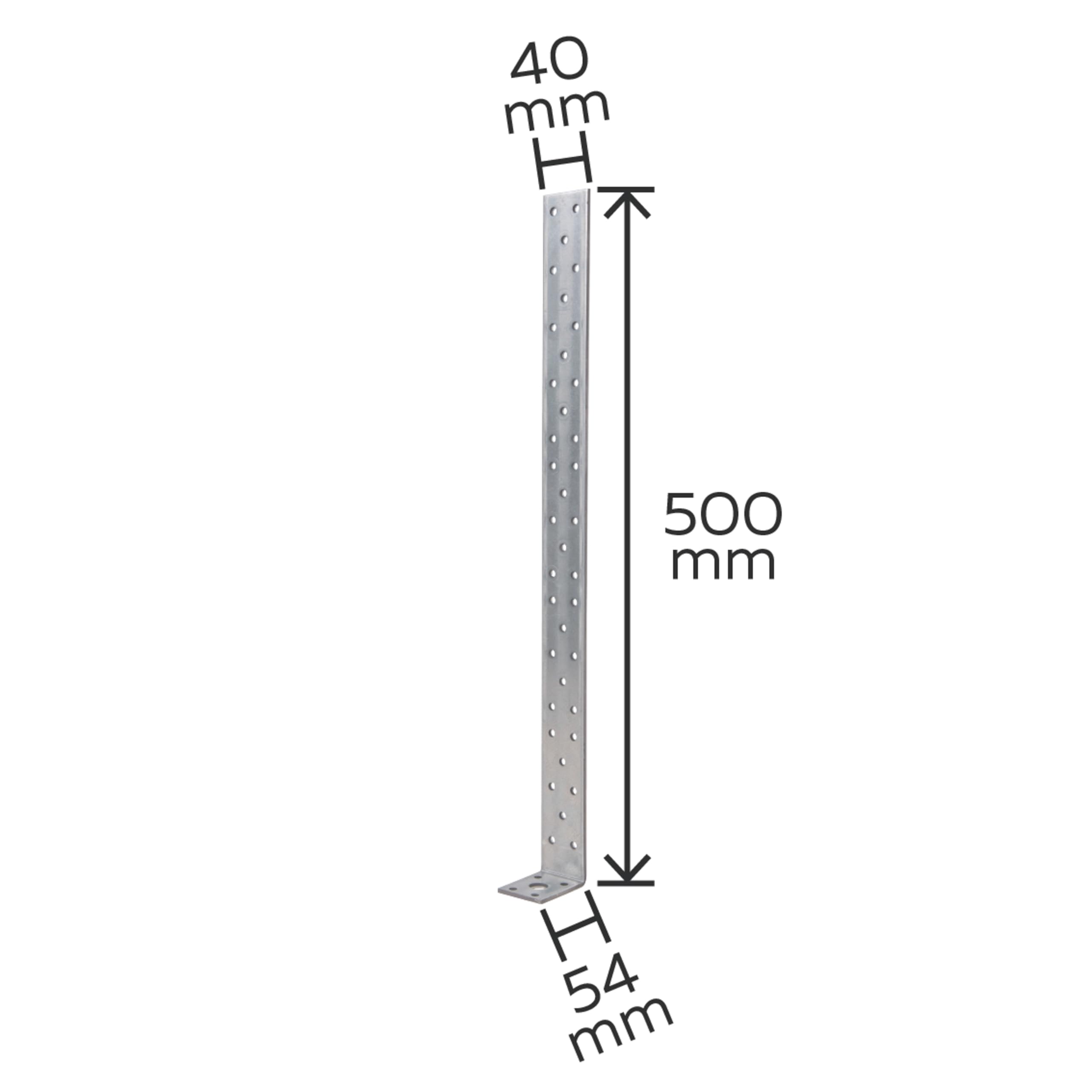 Alberts 849634 Tirant | galvanisé sendzimir | 500 x 54 x 40 | kit de 10