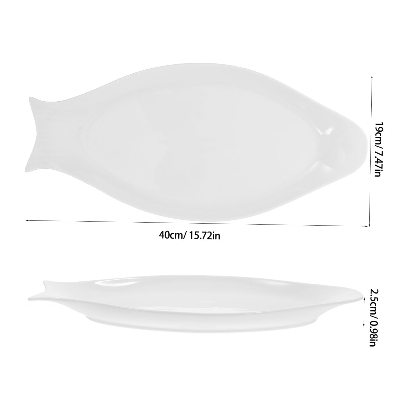SOLUSTRE 1Pc Elegant Fish Plate Stylish Embossed Design for Serving Fish Dishes for Home and Restaurant Use for Gatherings Parties and Weddings