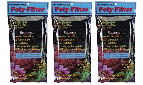 Poly Filter Poly-Bio-Marine, Fish Aquarium Filter Media Pad, 3-Pack, 4” x 8” (3-(Pack))