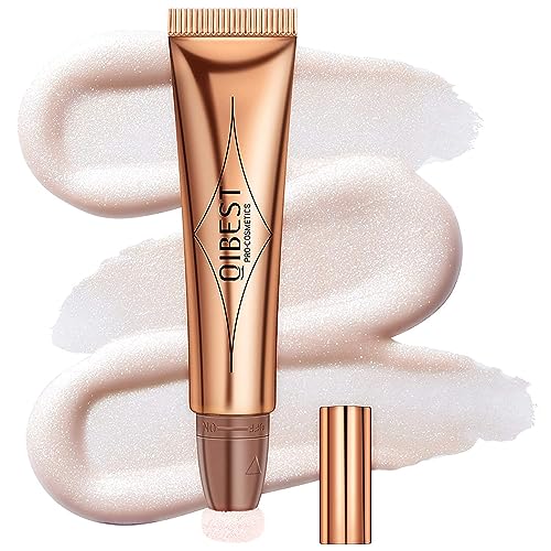 Mysense Liquid Highlighter Beauty Wand,Highlight Bronzer Stick With Sponge Tip,Blendable Silky Cream Glowing Face Highlighter Shimmer Finish,Lightweight Face Illuminator Makeup,#04 Highlighter-Pearl White #TOP7