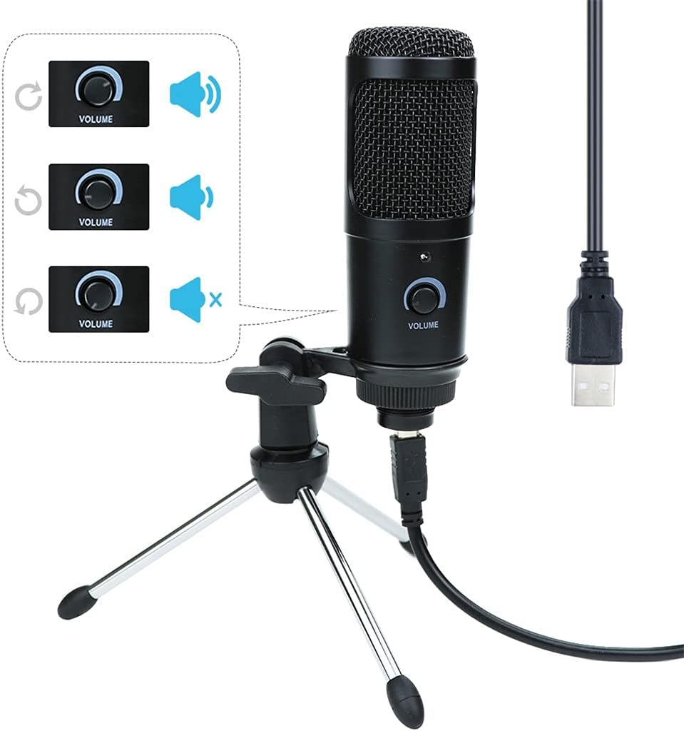 Professional USB Microphone Condenser Studio Microphones for Computer Laptop Recording Singing Gaming Streaming
