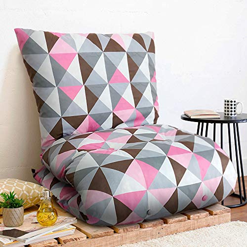 Futon Dobrável de Espuma Solteiro Rosa - Emcompre
