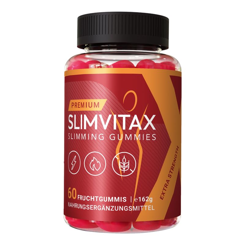 SLIMVITAX 1 x 60 Fruchtgummis - Premium Keto-Gummis - NEUE FORMEL - Gummibärchen Nahrungsergänzungsmittel für Männer und Frauen - Keto Gummibärchen - mit Ingwerextrakt & Apfelessig
