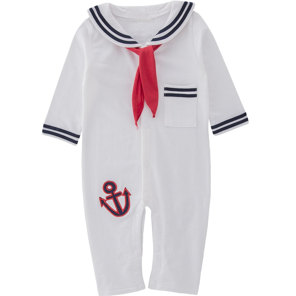 Nyan Cat May's Baby Toddler Boys Sailor Stripe Romper Marine Navy Romper Onesie Outfit