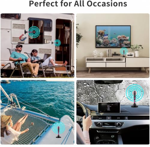 Image of Indoor TV Antenna with 2 Signal Boosters & 32FT Cable - Digital Antenna for Smart TV, Magnetic Base, Supports 4K 1080p - Dual Amplifiers for Long Range Reception of Local Channels(Pink)