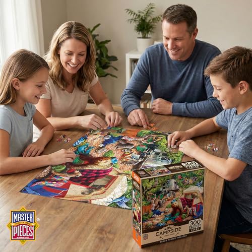 Image of MasterPieces 300 Piece EZ Grip Jigsaw Puzzle - Campsite Trouble - 18 inchx24 inch