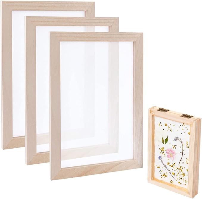 SUPERFINDINGS 3Pcs Wood Paper Making Frame 30x20cm Paper Making Screen