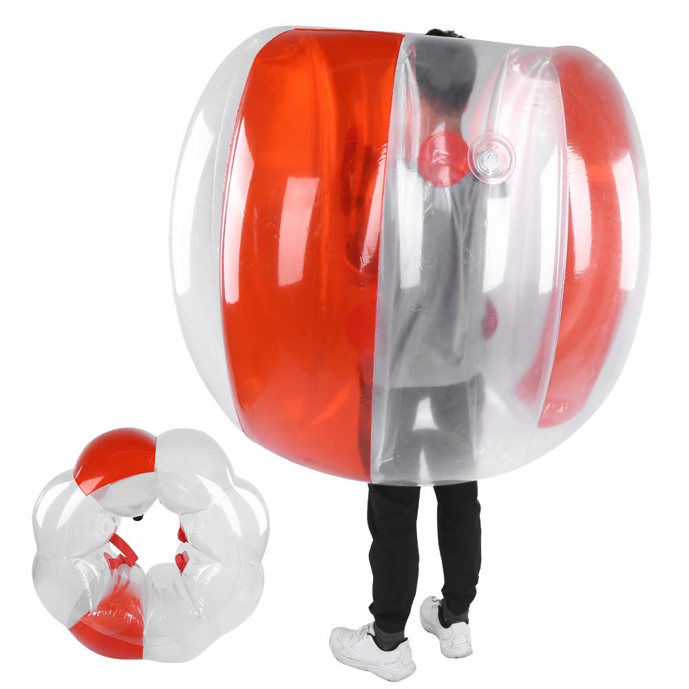 KENANLAN 47inch Outdoor Bubble Balls Durable Giant Human Ball Active Play for Adults Teen, Inflatable Bumper Balls,PVC Material, for Outside Party (Transparent Red)