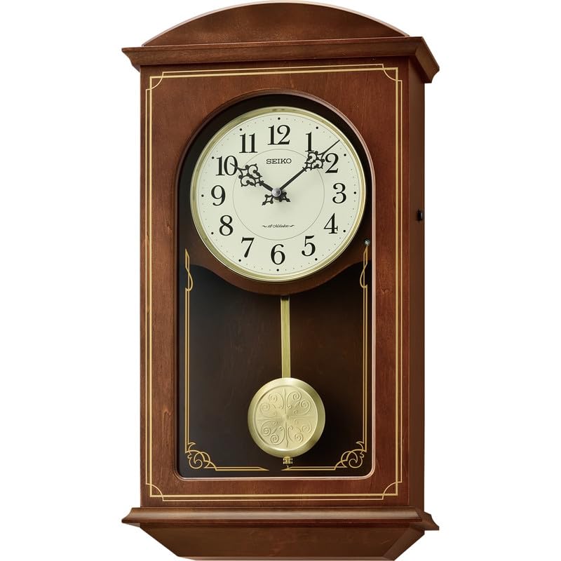 Buy SEIKO Elegant Vertical Wooden Brown Color Analog English