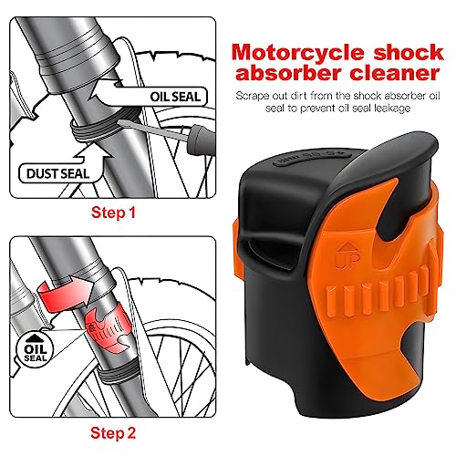 Image of BESULEN 2 Pcs Motorcycle Fork Seal Cleaner Tool, Cleaning Absorber Repair Tools for Dirt Bike, Motorcycle, Universal Motorcycle Front Fork Shock Absorber Oil Seal Removal Tools