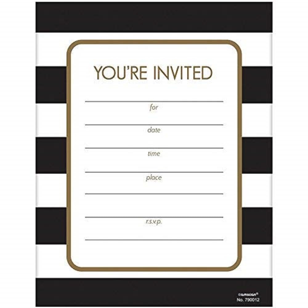 Amscan Black Tie Affair Invitations Lot économique