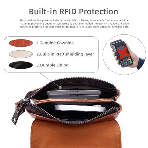 Image of Iswee Rfid Blocking Small Crossbody Bag for Women Travel Classic Style | Genuine Leather,Adjustable Shoulder Strap,Fits 6.9 inch Phone,Anti-Theft Purse,Perfect for Daily Use and Weekend Travel