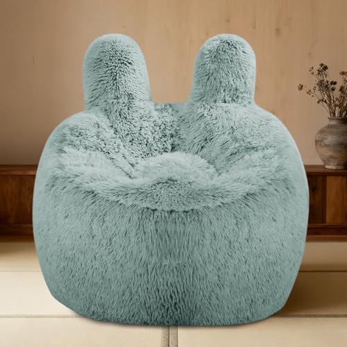 Aodenge Fluffy Bean Bag Chair for Kids, with Plush Faux Fur Cover, 2.5FT Memory Foam Bean Bag Chairs for Teens & Kids, Ultra Soft Sofa for Living...