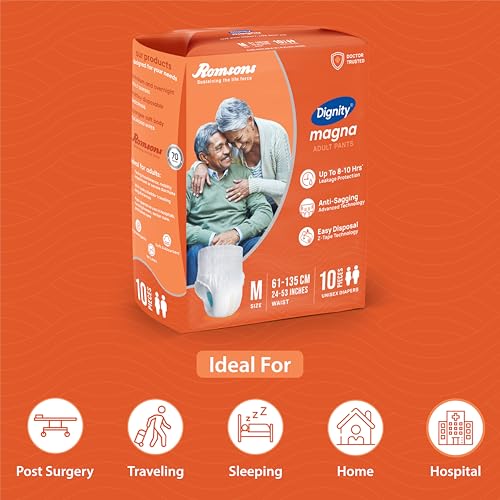 Image of DIGNITY Magna Pant Style Adult Diapers - XL /XXL (120 Pieces) With Wetness Indicator and Leakage Protection Upto 8-10 Hrs.