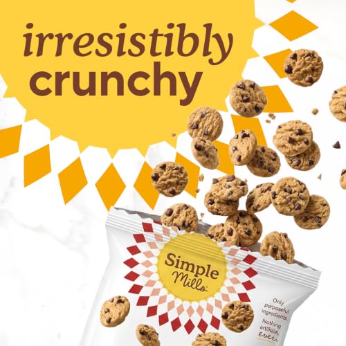 Image of Simple Mills Almond Flour Mini Chocolate Chip Cookie Packs, 20ct, 0.8oz | Bulk Size, 20 Individual Snack Packs, Certified Gluten Free Chocolate Chip Cookies, Crunchy, Travel and Lunchbox Ready