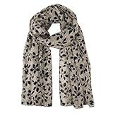 Écharpe imprimée exquise pour femme : l'écharpe pour femme est ornée de fleurs délicates, de feuilles, de cercles et d'autres motifs chics pour égayer votre tenue.