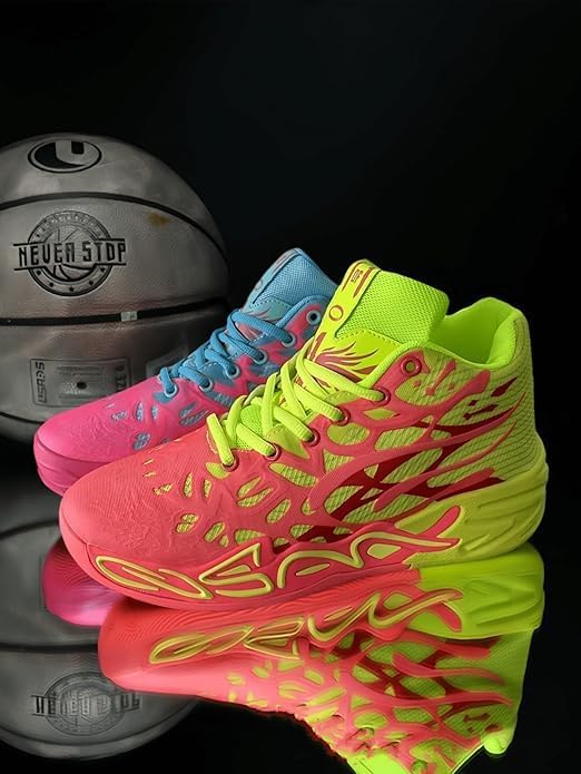 Y2K Basketball Boots Mesh Breathable Fire Stylish Shoes for Sports and Casual Wear with Unique Flame Design Mid-Top Casual Ankle - Image 6